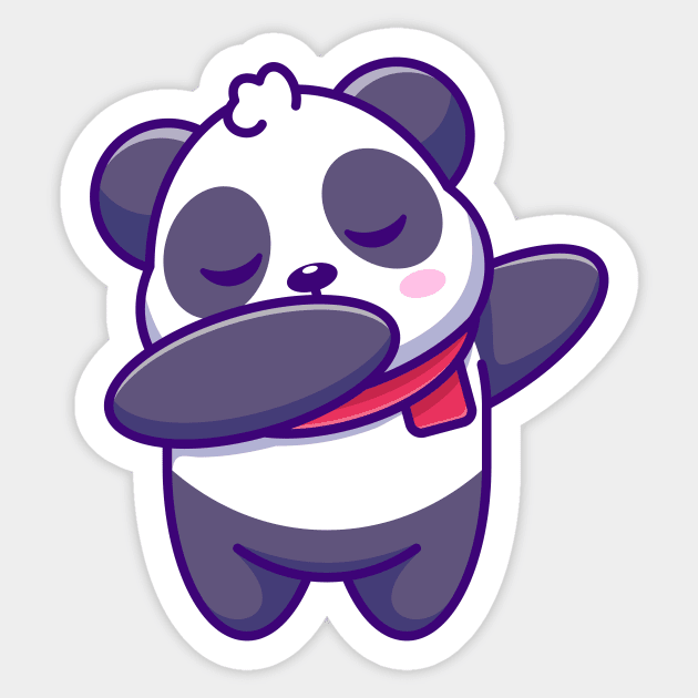 Cute baby panda dabbing cartoon Sticker by Wawadzgnstuff